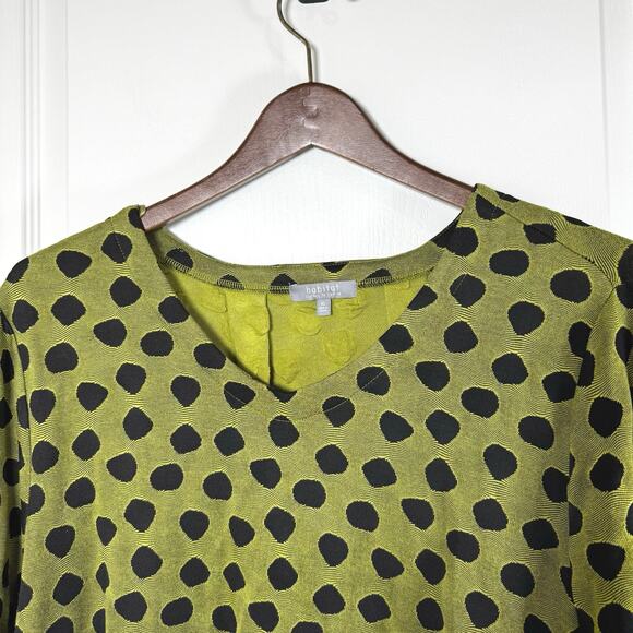 Habitat Clothes To Live In Top Lime Dot Long Sleeves Tunic Women’s XL Artsy - Picture 5 of 14